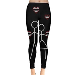 Couple In Love Leggings  by Valentinaart