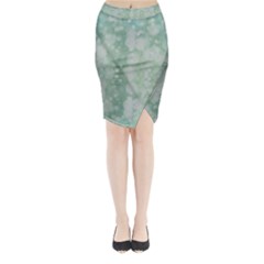 Light Circles, Mint Green Color Midi Wrap Pencil Skirt by picsaspassion