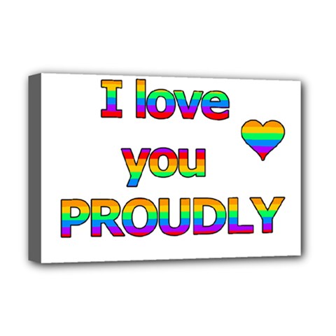 I Love You Proudly 2 Deluxe Canvas 18  X 12   by Valentinaart