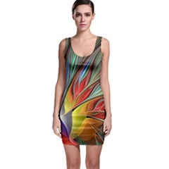 Fractal Bird Of Paradise Bodycon Dress by WolfepawFractals