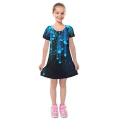 Abstract Stars Falling Wallpapers Hd Kids  Short Sleeve Velvet Dress by Brittlevirginclothing