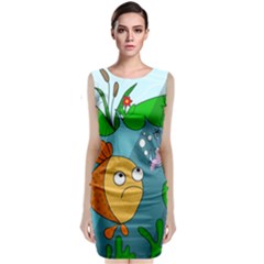 Fish And Worm Sleeveless Velvet Midi Dress by Valentinaart