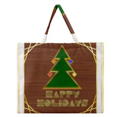 Art Deco Holiday Card Zipper Large Tote Bag by Amaryn4rt