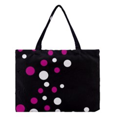 Pink And White Dots Medium Tote Bag by Valentinaart