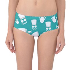 Gentleman Pattern Mid-waist Bikini Bottoms by Valentinaart