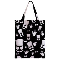 Gentleman - Black And White Pattern Zipper Classic Tote Bag by Valentinaart