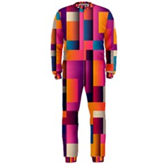 Abstract Background Geometry Blocks Onepiece Jumpsuit (men)  by Amaryn4rt