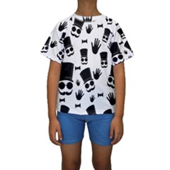 Gentleman Pattern Kids  Short Sleeve Swimwear by Valentinaart