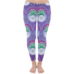 Background Floral Pattern Purple Classic Winter Leggings by Amaryn4rt