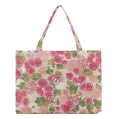 Aquarelle Pink Flower  Medium Tote Bag by Brittlevirginclothing