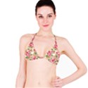 Aquarelle pink flower  Bikini Top View1