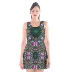 Digital Kaleidoscope Scoop Neck Skater Dress