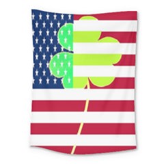 Usa Ireland American Flag Shamrock Irish Funny St Patrick Country Flag  Medium Tapestry by yoursparklingshop