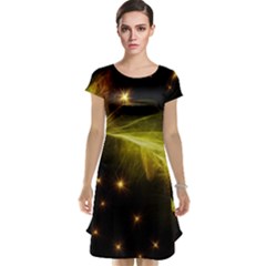 Particles Vibration Line Wave Cap Sleeve Nightdress by Amaryn4rt