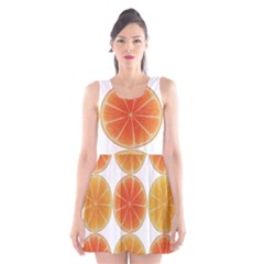 Orange Discs Orange Slices Fruit Scoop Neck Skater Dress