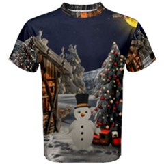 Christmas Landscape Men s Cotton Tee by Amaryn4rt