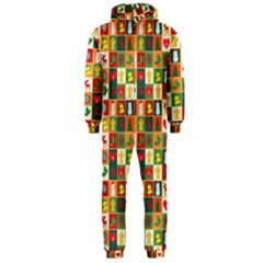 Pattern Christmas Patterns Hooded Jumpsuit (men)  by Amaryn4rt