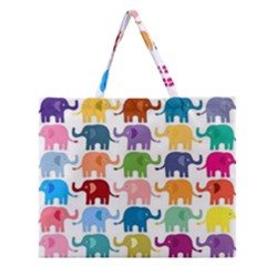 Lovely Colorful Mini Elephant Zipper Large Tote Bag by Brittlevirginclothing