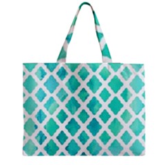 Blue Mosaic  Medium Zipper Tote Bag by Brittlevirginclothing