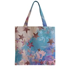 Pastel Colored Stars  Zipper Grocery Tote Bag by Brittlevirginclothing