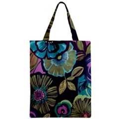 Lila Toned Flowers Zipper Classic Tote Bag by Brittlevirginclothing