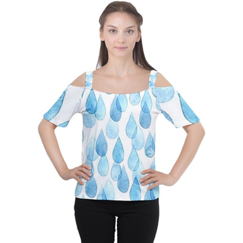 Rain Drops Women s Cutout Shoulder Tee by Brittlevirginclothing