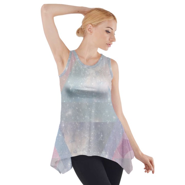 Pastel colored crystal Side Drop Tank Tunic