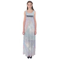 Pastel Colored Crystal Empire Waist Maxi Dress