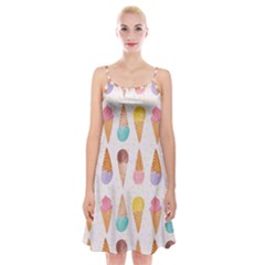 Cute Ice Cream Spaghetti Strap Velvet Dress by Brittlevirginclothing