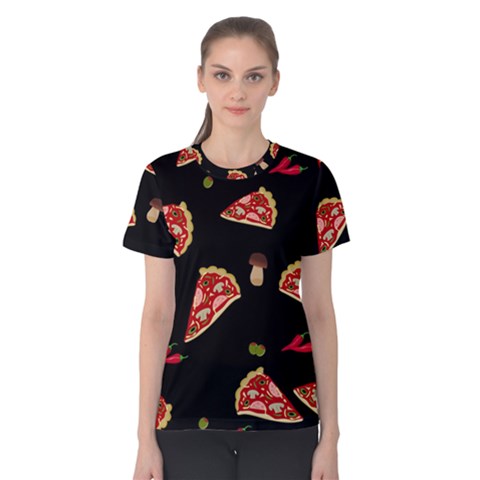 Pizza Slice Patter Women s Cotton Tee by Valentinaart