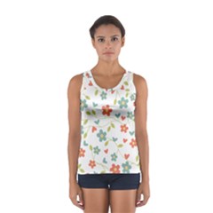 Abstract Vintage Flower Floral Pattern Women s Sport Tank Top  by Amaryn4rt