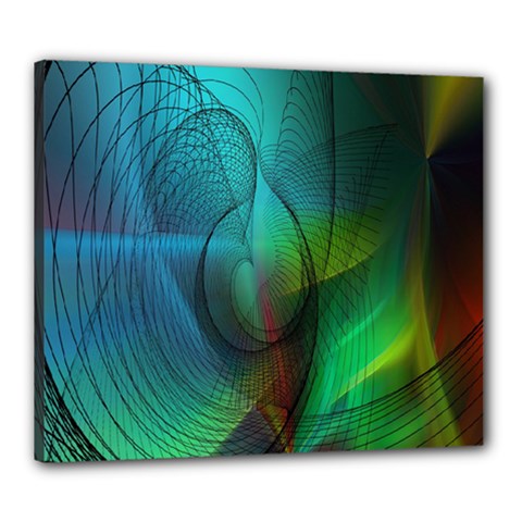 Background Nebulous Fog Rings Canvas 24  X 20  by Amaryn4rt