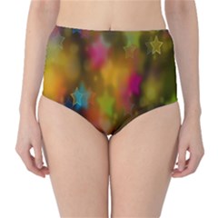Star Background Texture Pattern High-waist Bikini Bottoms by Amaryn4rt