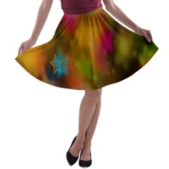 Star Background Texture Pattern A-line Skater Skirt by Amaryn4rt