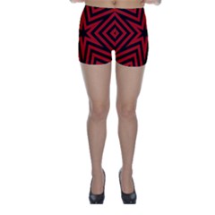 Star Red Kaleidoscope Pattern Skinny Shorts by Amaryn4rt