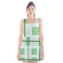 Abstract Green Squares Background Scoop Neck Skater Dress View1