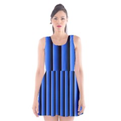 Blue Lines Background Scoop Neck Skater Dress