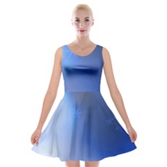 Blue Star Background Velvet Skater Dress by Amaryn4rt