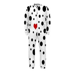 Dots And Hart Onepiece Jumpsuit (kids) by Valentinaart