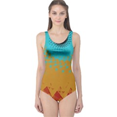 Bluesunfractal One Piece Swimsuit by digitaldivadesigns