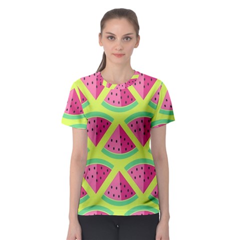 Lovely Watermelon Women s Sport Mesh Tee by Brittlevirginclothing