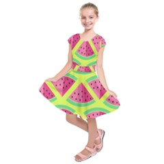 Lovely Watermelon Kids  Short Sleeve Dress by Brittlevirginclothing