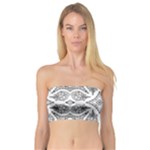 Mandala Line Art Black And White Bandeau Top