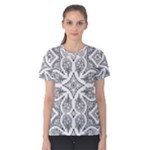 Mandala Line Art Black And White Women s Cotton Tee