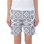 Mandala Line Art Black And White Women s Basketball Shorts