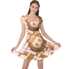 Network Bitcoin Currency Connection Cap Sleeve Dresses by Amaryn4rt