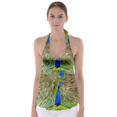 Peacock Animal Photography Beautiful Babydoll Tankini Top by Amaryn4rt