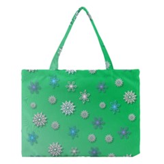 Snowflakes Winter Christmas Overlay Medium Tote Bag by Amaryn4rt