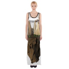 Low Poly Floating Island 3d Render Maxi Thigh Split Dress by Amaryn4rt
