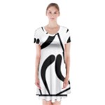 Biathlon Pictogram Short Sleeve V-neck Flare Dress